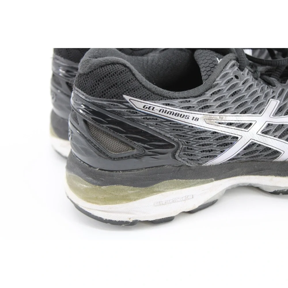 ASICS Women's Gel-Nimbus 18 Size 9 Black and Silver Running Shoe Walking